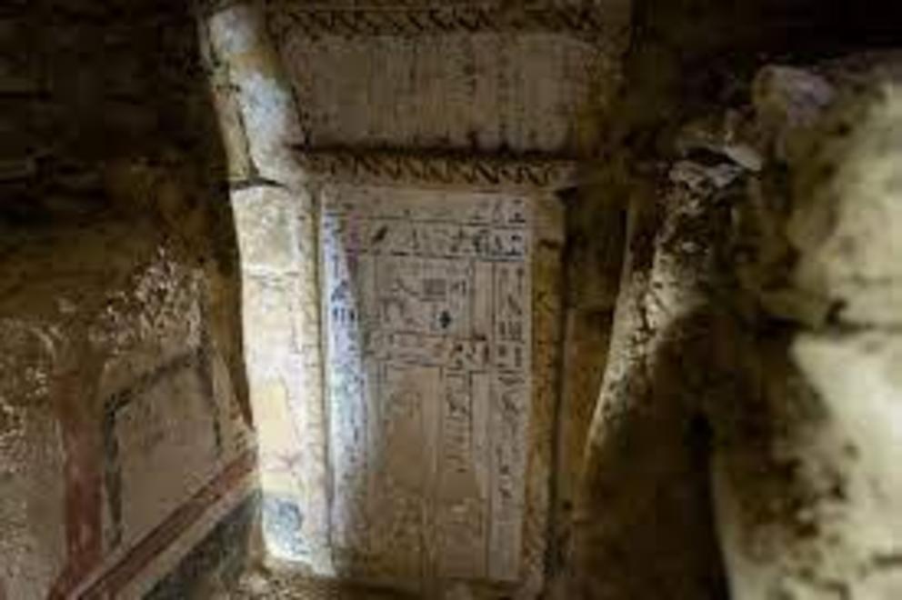 A general view inside one of the tombs recently discovered in Saqqara, including that of Hekashepes.