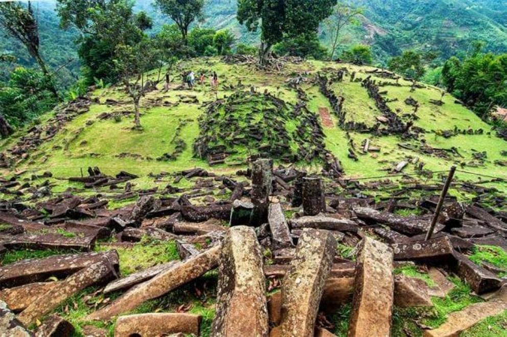 The seemingly hand carved rocks at Gunung Padang, in West Java.