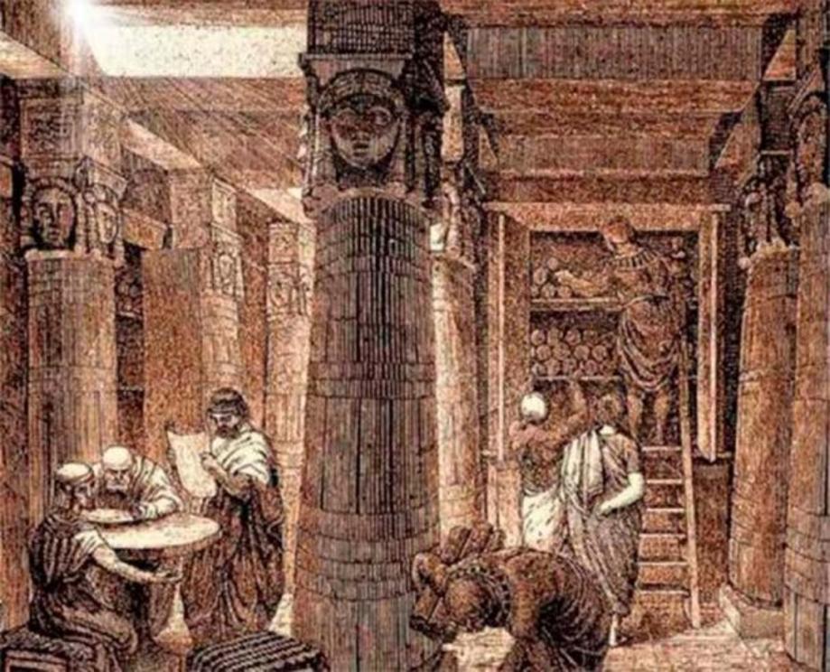 The Great Library of Alexandria before its destruction.