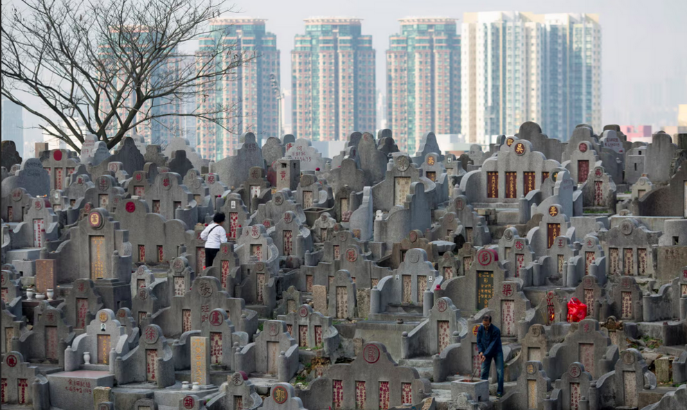 Diamond Hill Cemetary, Hong Kong. Photograph: Jérôme Favre/EPA