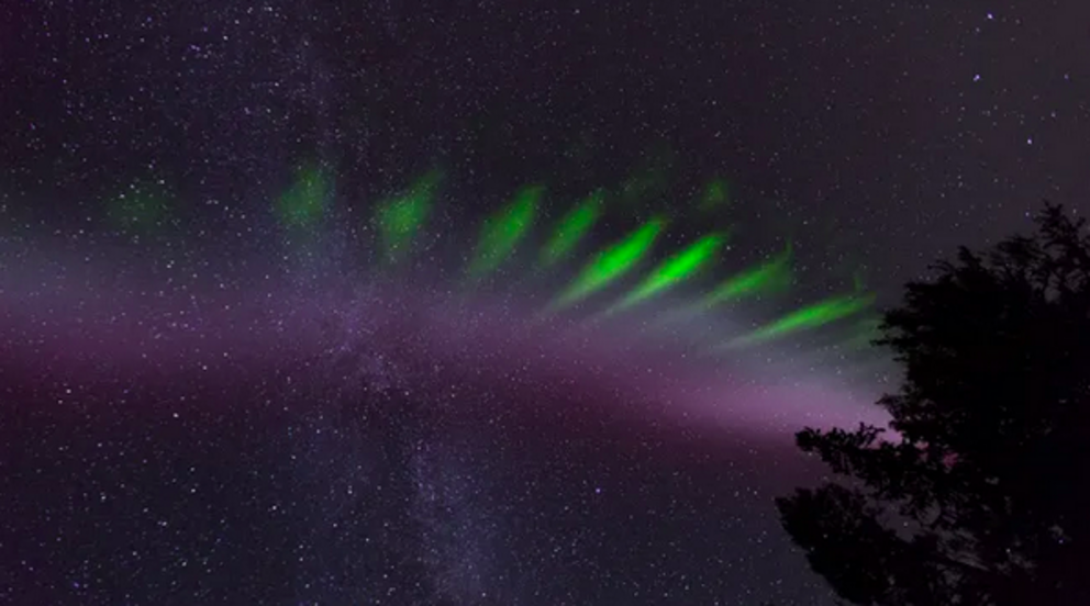 Sometimes Steve can be seen accompanied by smudges of green lines – nicknamed 'picket fences' owing to their appearance. (Image credit: ESA/Janis Smith Photography)