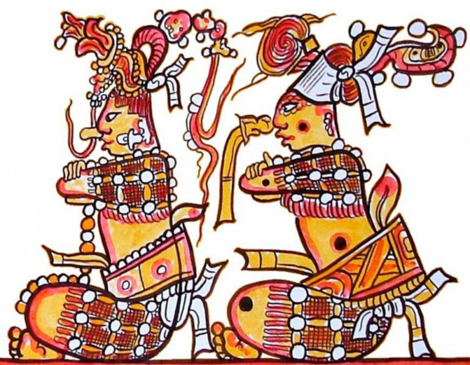 The Maya Hero Twins, known from the Sacred Book of the Maya, the Poopol Wuuj: Hunahpu and Xbalanque, who later became the sun and the moon.