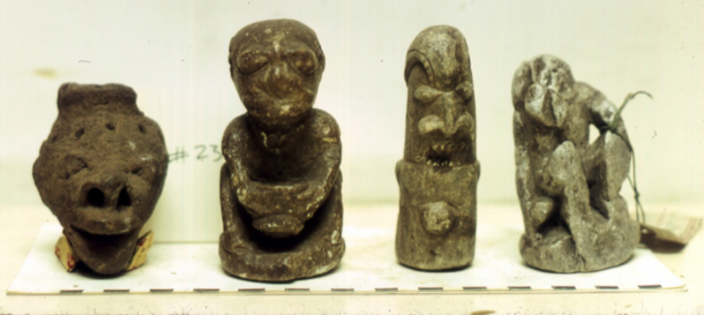 Nomoli figures on display at the British Museum.