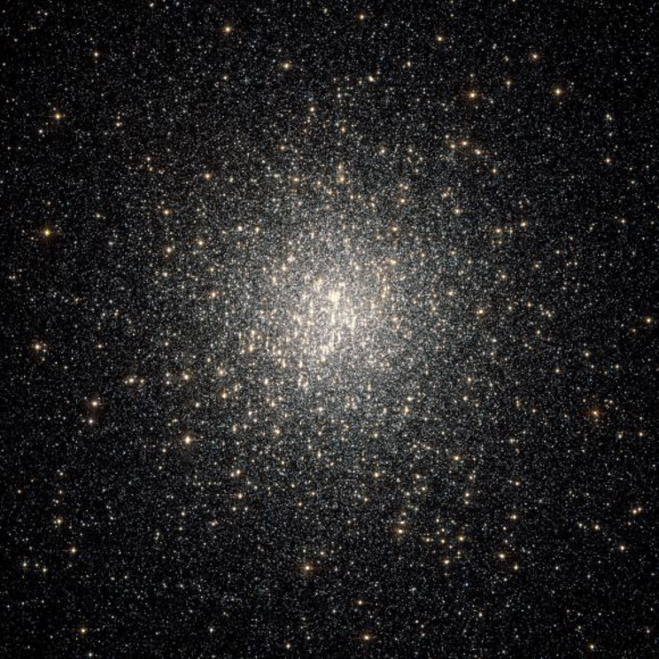 Hubble image of Globular cluster NGC 2808, which was possibly once the core of the Gaia-Enceladus Galaxy. It is believed to have merged with the Milky Way in the distant past.