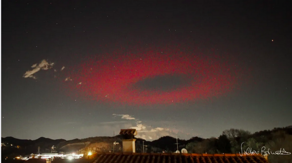 The red ELVES over Italy. Image Courtesy of Valter Binotto