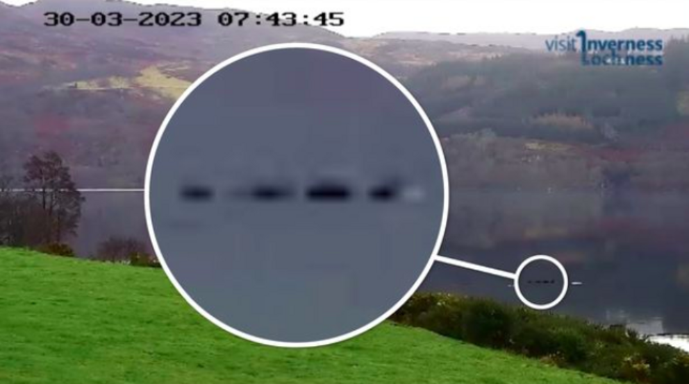 The mysterious humps were spotted on the webcam (Credit: Visit Inverness Loch Ness via Pen News)