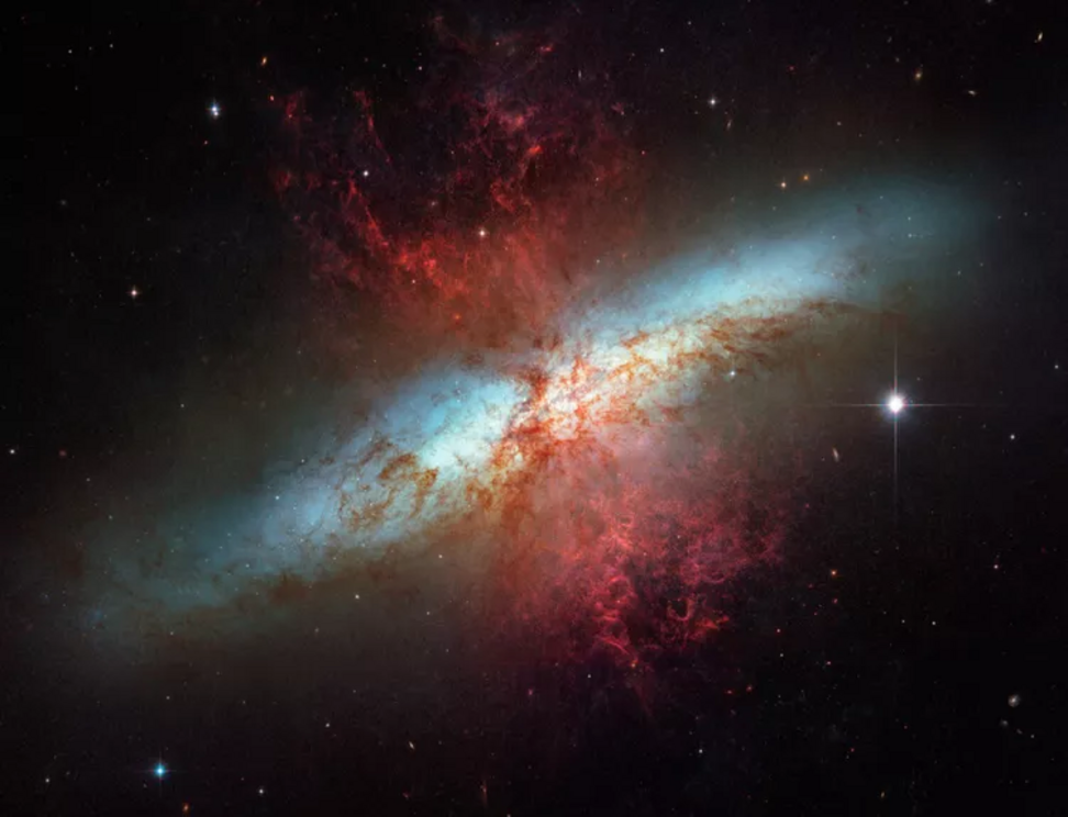 The Cigar Galaxy is best viewed in April using binoculars or a backyard telescope.