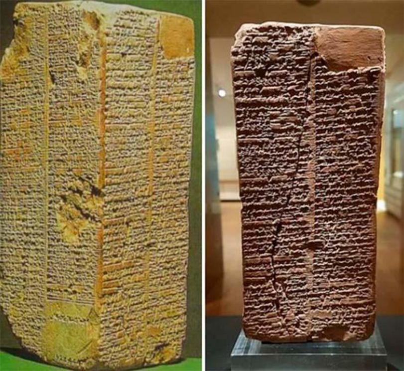 Angles of the Sumerian King list. Left: Ashmolean Museum and right: The Weld-Blundell Prism