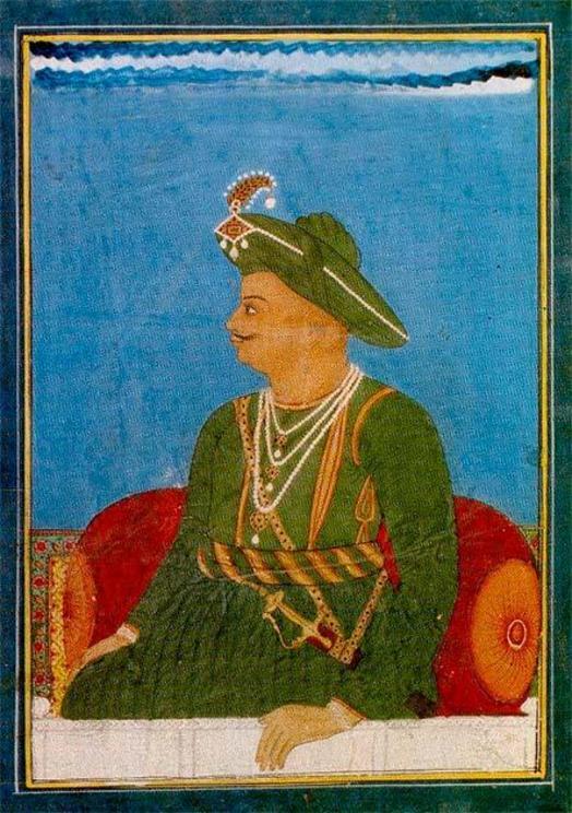 Portrait of Tipu Sultan by an anonymous Indian artist in Mysore,  ca. 1790–1800