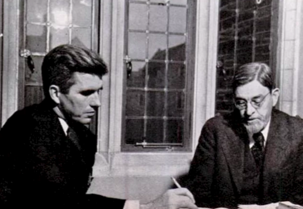 Parapsychologist Joseph Banks Rhine with William Preston Few at Duke University (1940) Public Domain