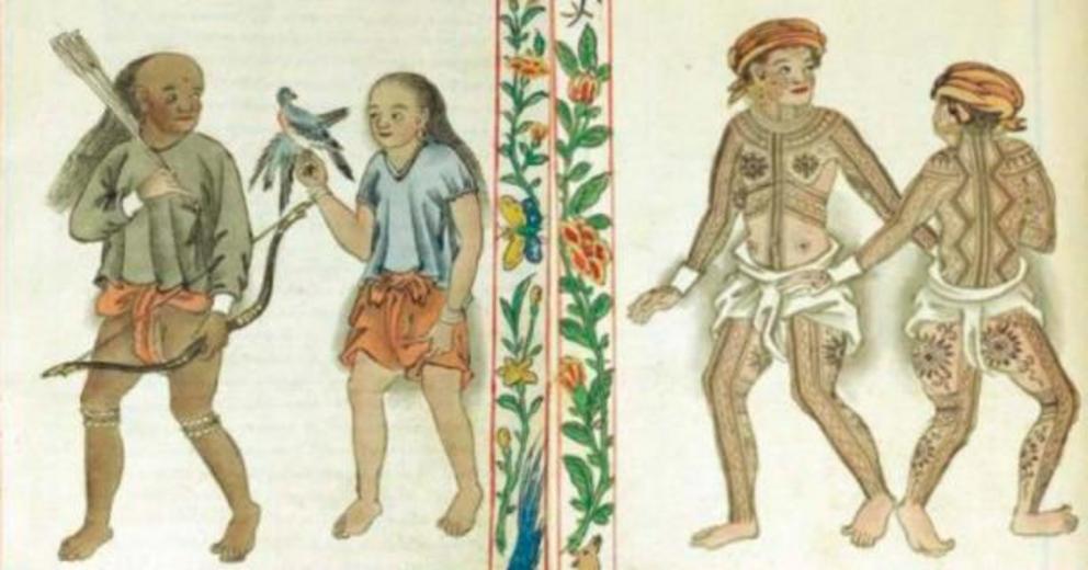 Representations in the Boxer Codex of two of Pre-Colonial Philippines and Pintados of the Visayas (Leyte or Samar).