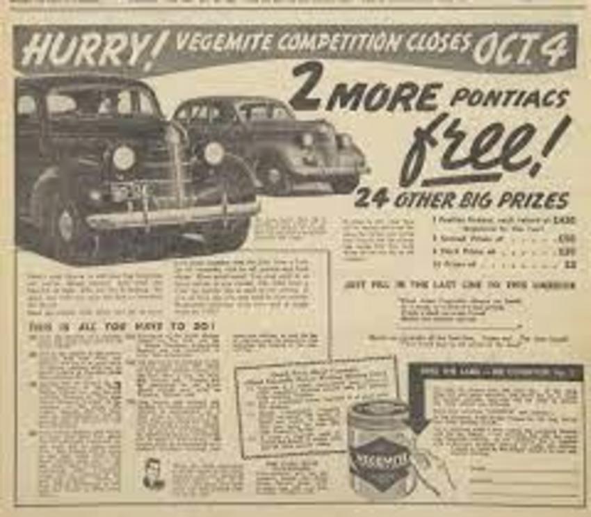 Vegemite competition advertisement, 1937.