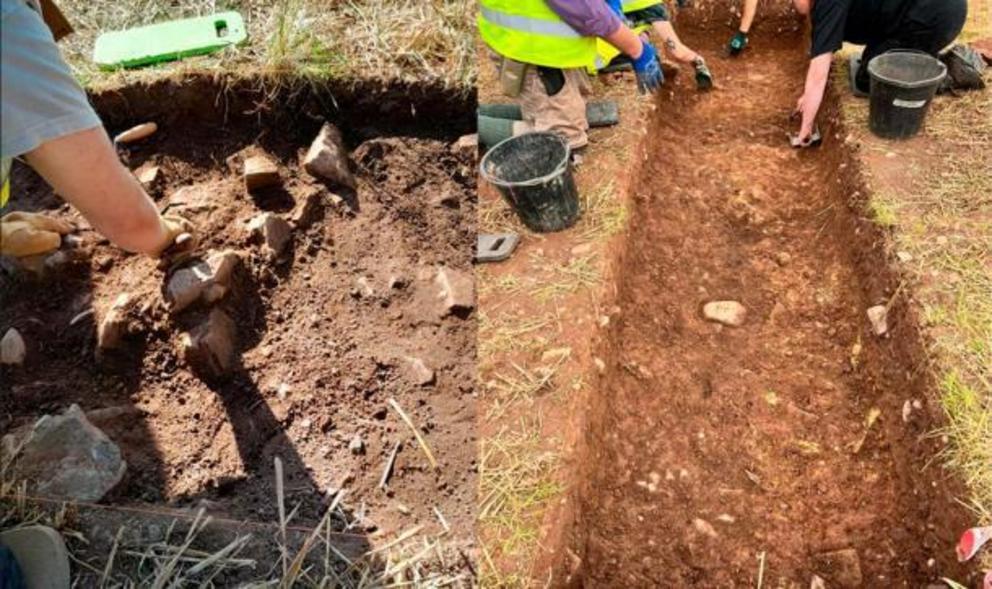 Archaeologist taking part in the excavation and uncovering evidence of a substantial medieval building of ‘high statuses.