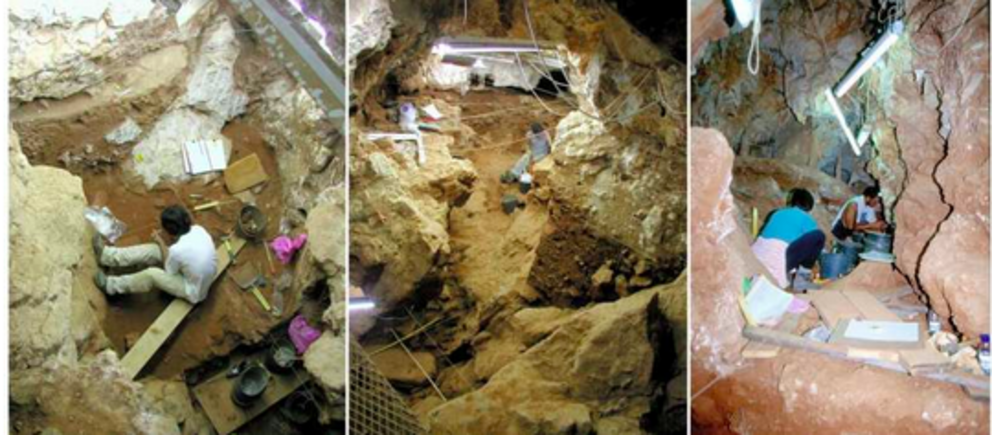 Excavation in the Gruta de Oliveira. Credit: João Zilhão