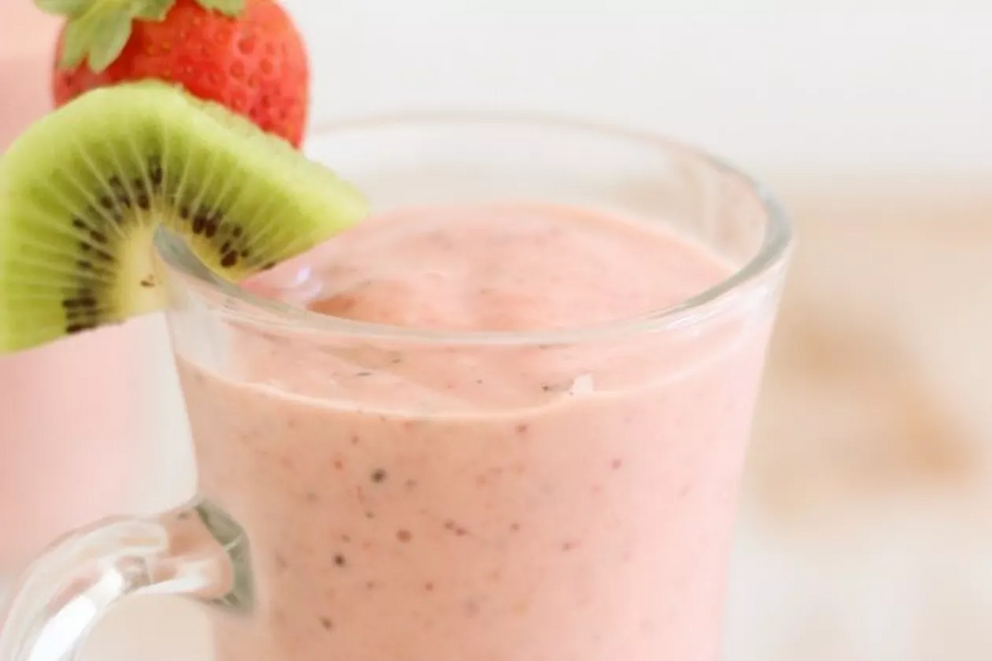 Enjoy this smoothie during the warm weather season when strawberries are at their best.