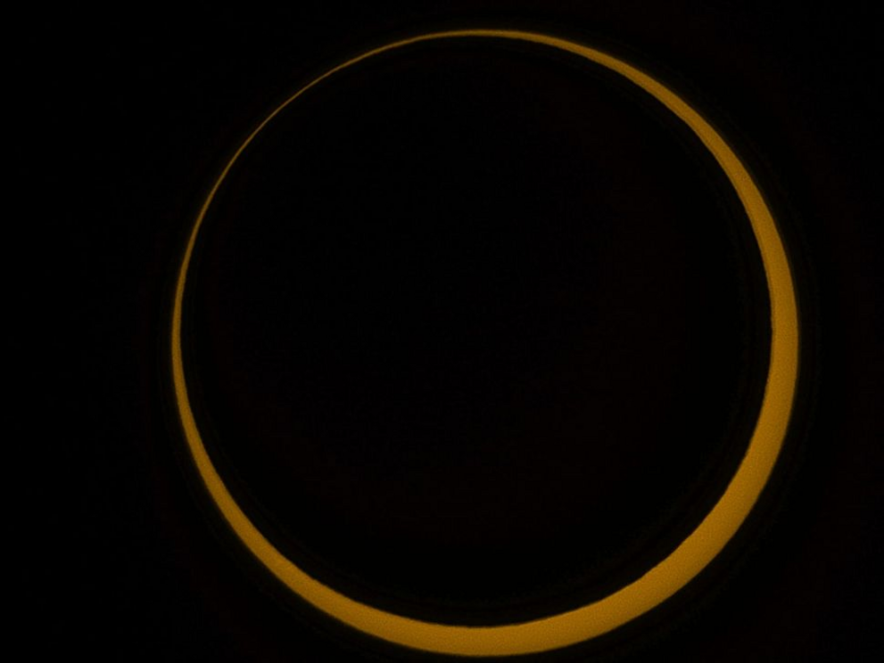 An annular solar eclipse as seen from Great Basin National Park in Nevada on Oct. 14, 2023. 