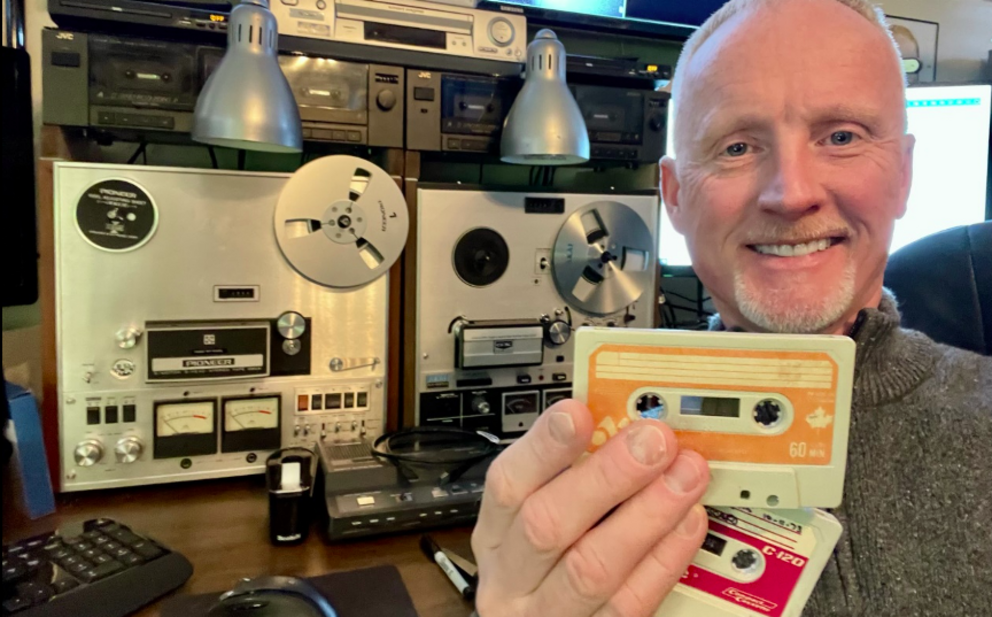 David Marler with the tapes from the APRO files (courtesy David Marler)