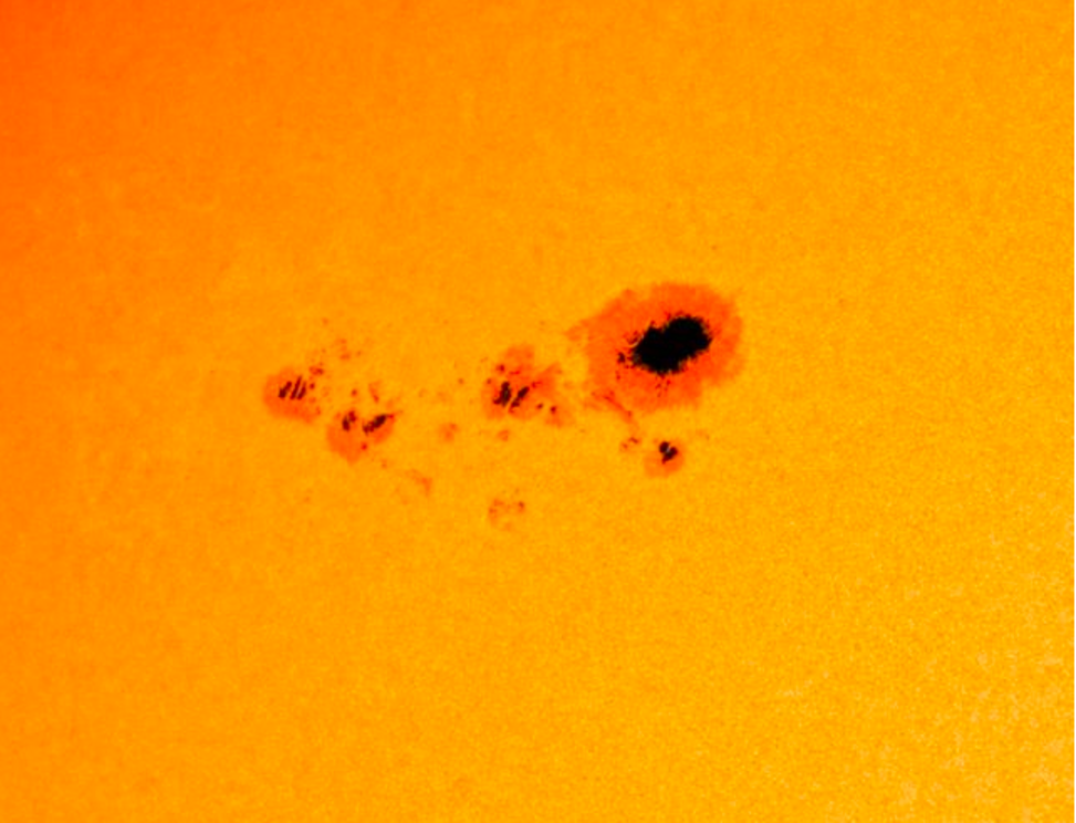 Sunspot region AR 3590. Actually, butter would melt. (NASA SDO)