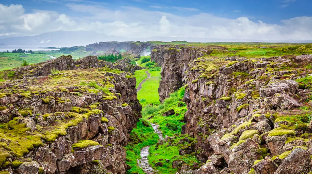 At Thingvellir National Park in Iceland, the rift between the North American and Eurasian tectonic plates is visible. (Image credit: Mlenny via Getty Images)