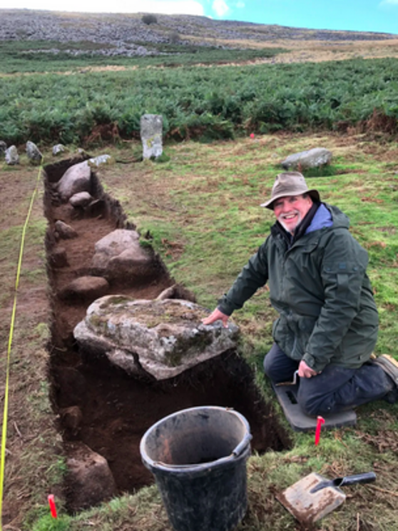 Alan Endacott next to some of the recently discovered stones Alan Endacott via Facebook