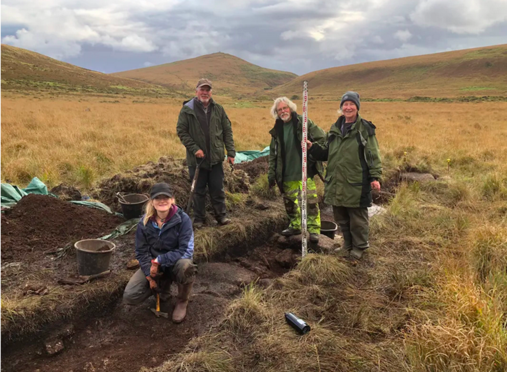 Members of the excavation team, with Alan Endacott second from left Alan Endacott via Facebook