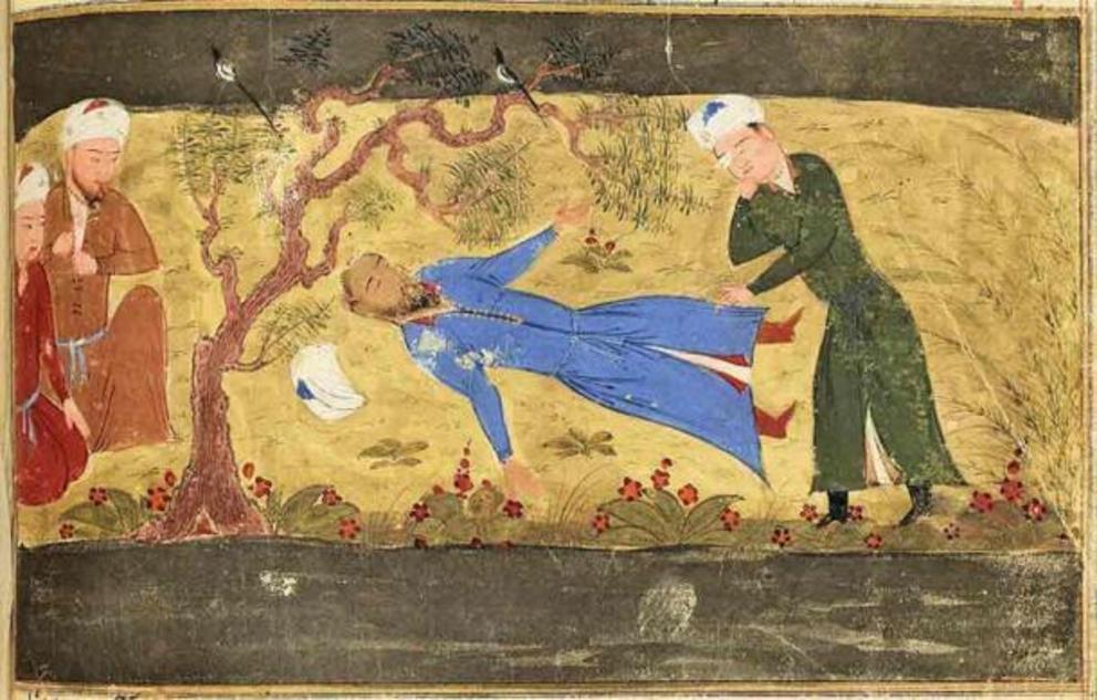 The death of Muhammad II, as depicted on a 1430 manuscript. His rule was defined both by expansion and conflict for the Khwarazmian Empire.