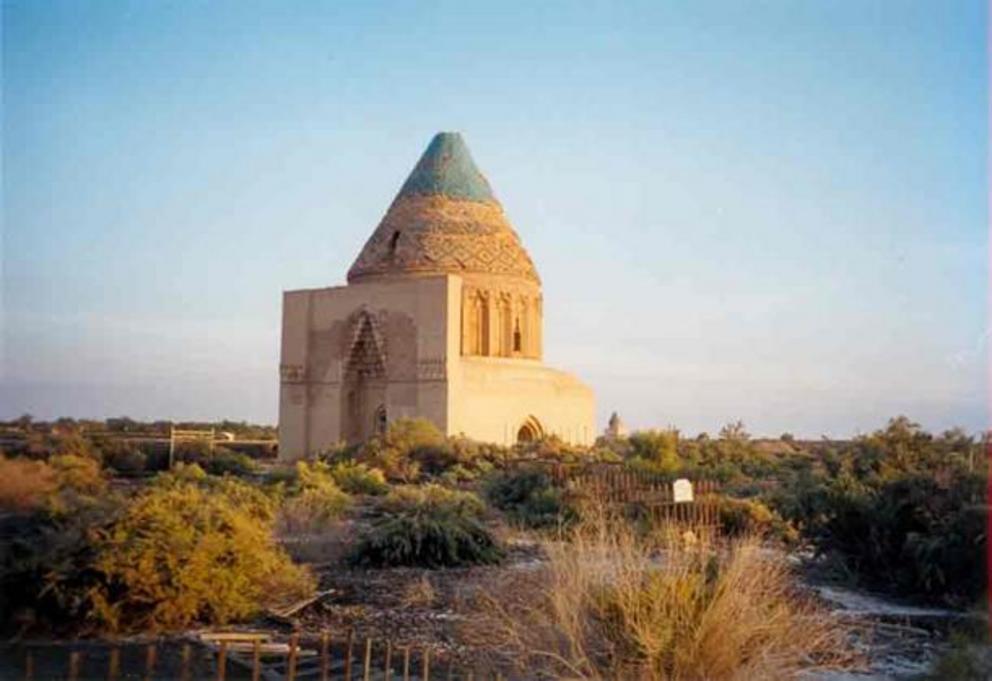 The mausoleum of Ala al-Din Tekish, the Shah of the Khwarazmian Empire from 1172 to 1200, stands majestically in Kunya-Urgench, Turkmenistan. This city was once a vibrant hub during the Khwarazmian era.