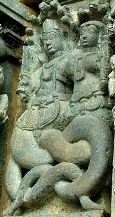 A Naga couple, featured as a?Hoysala?relief