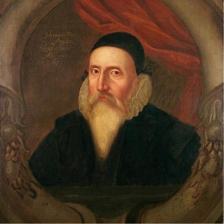 Portrait of John Dee painted during the 17th century by an unknown artist. It is taken from the National Maritime Museum at Greenwich. 1609