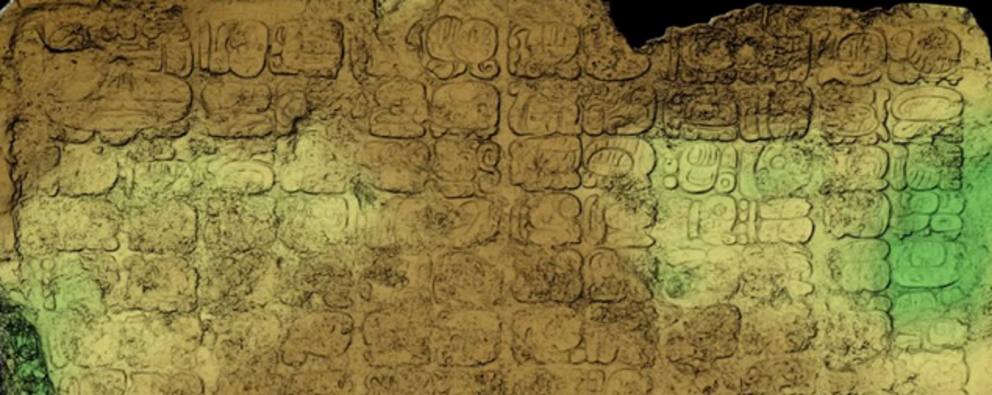  A 3D copy of the glyphs on the stone slab. (INAH) 