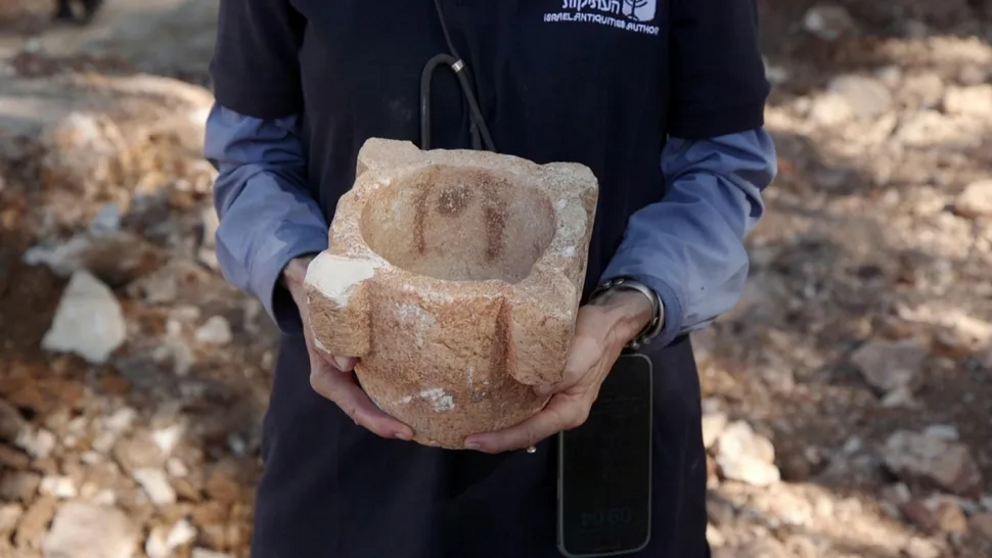  A stone vessel identified which was discovered in the quarry used for purification of a person.