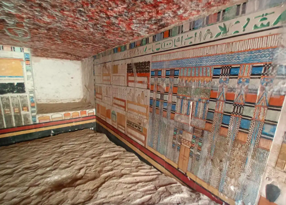  The elaborately decorated ancient Egyptian tomb dates to the sixth dynasty. Courtesy of The Egyptian Ministry of Tourism and Antiquities